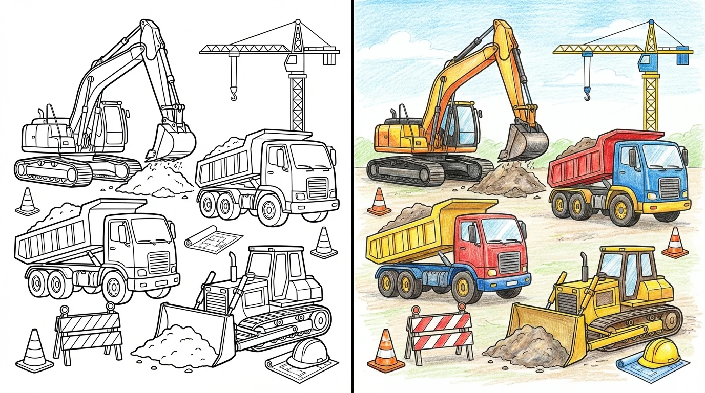 56 Construction Coloring Pages (Free PDFs)