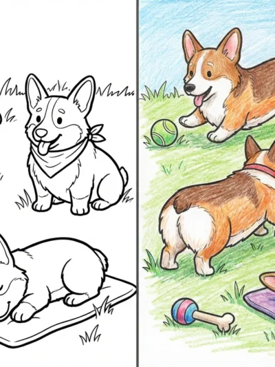 Corgi coloring pages