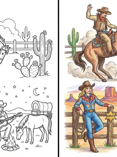 Cowboy coloring pages