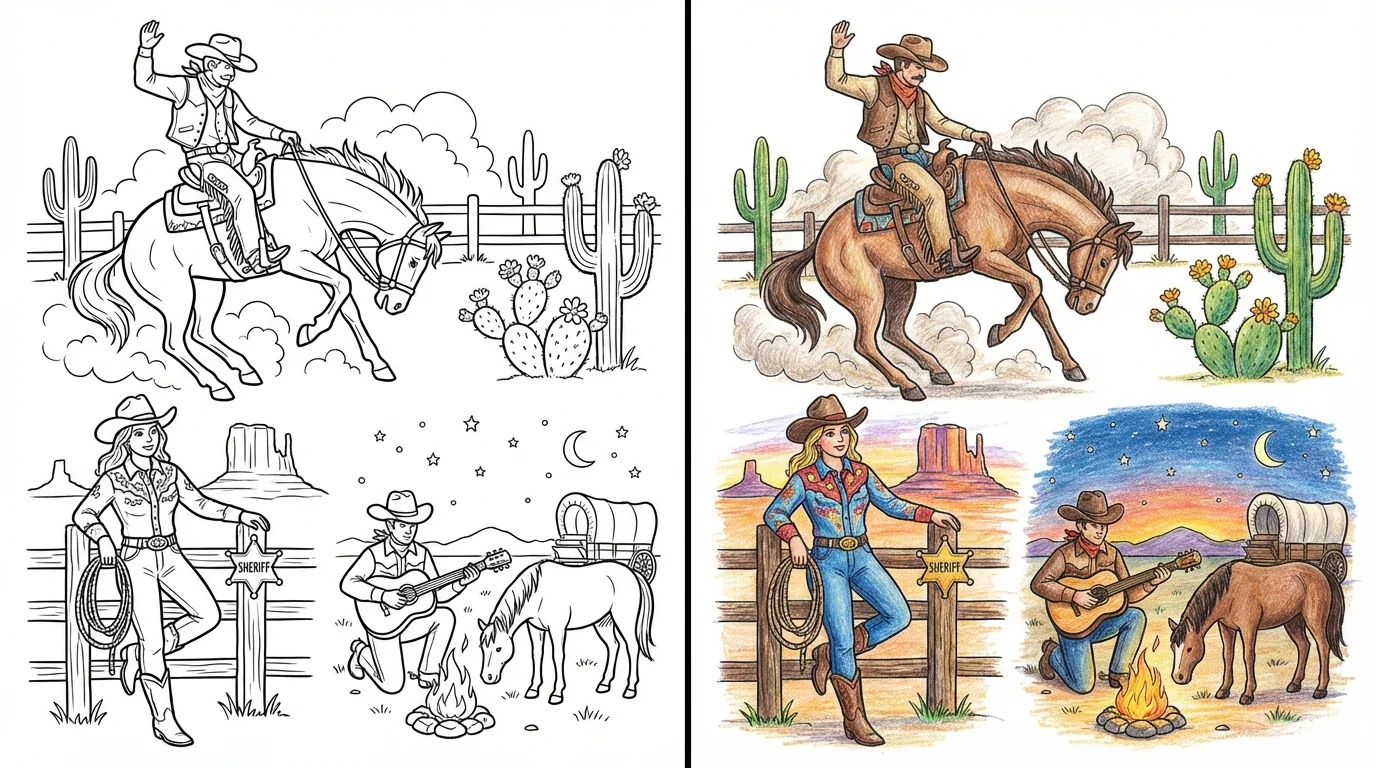 cowboy coloring pages