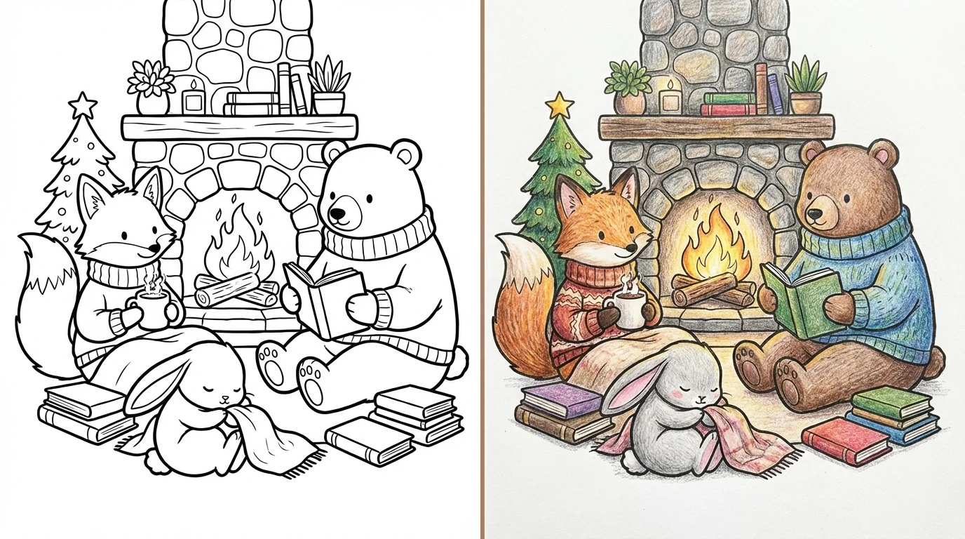 cozy friends coloring pages
