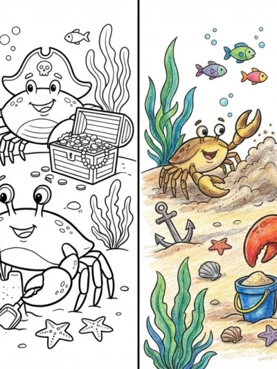 Crab coloring pages