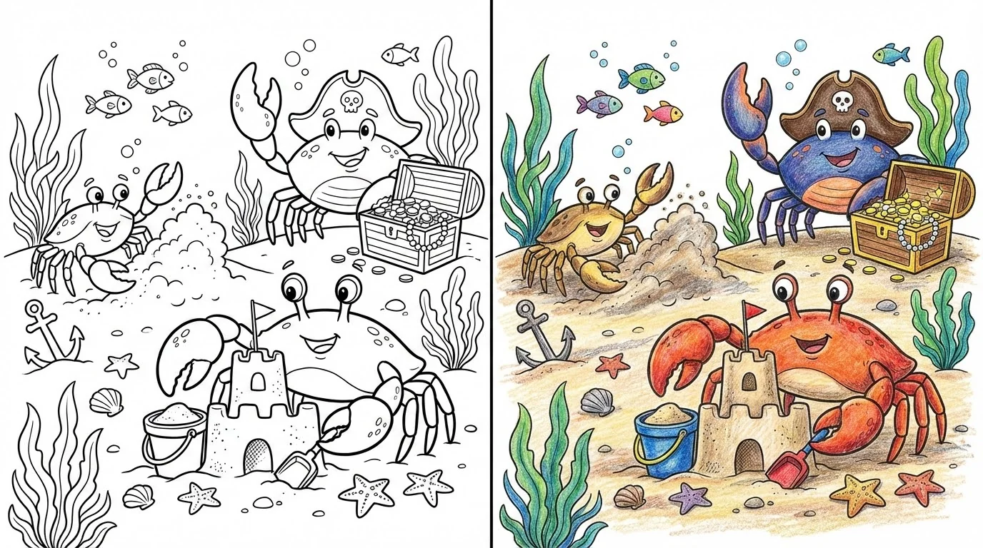crab coloring pages