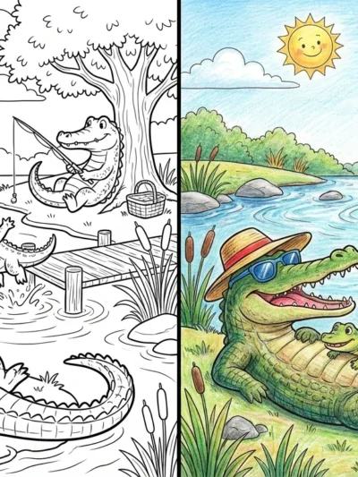 Crocodile coloring pages
