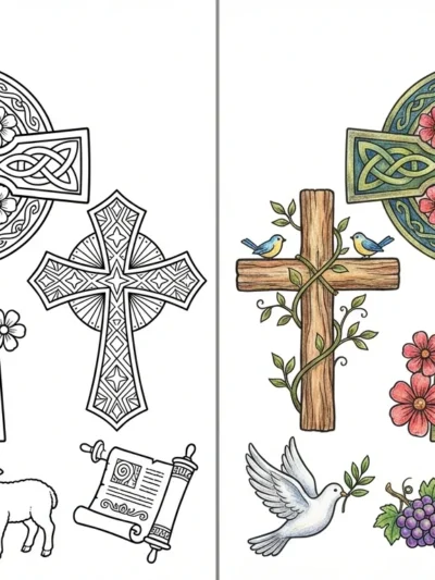 Cross coloring pages