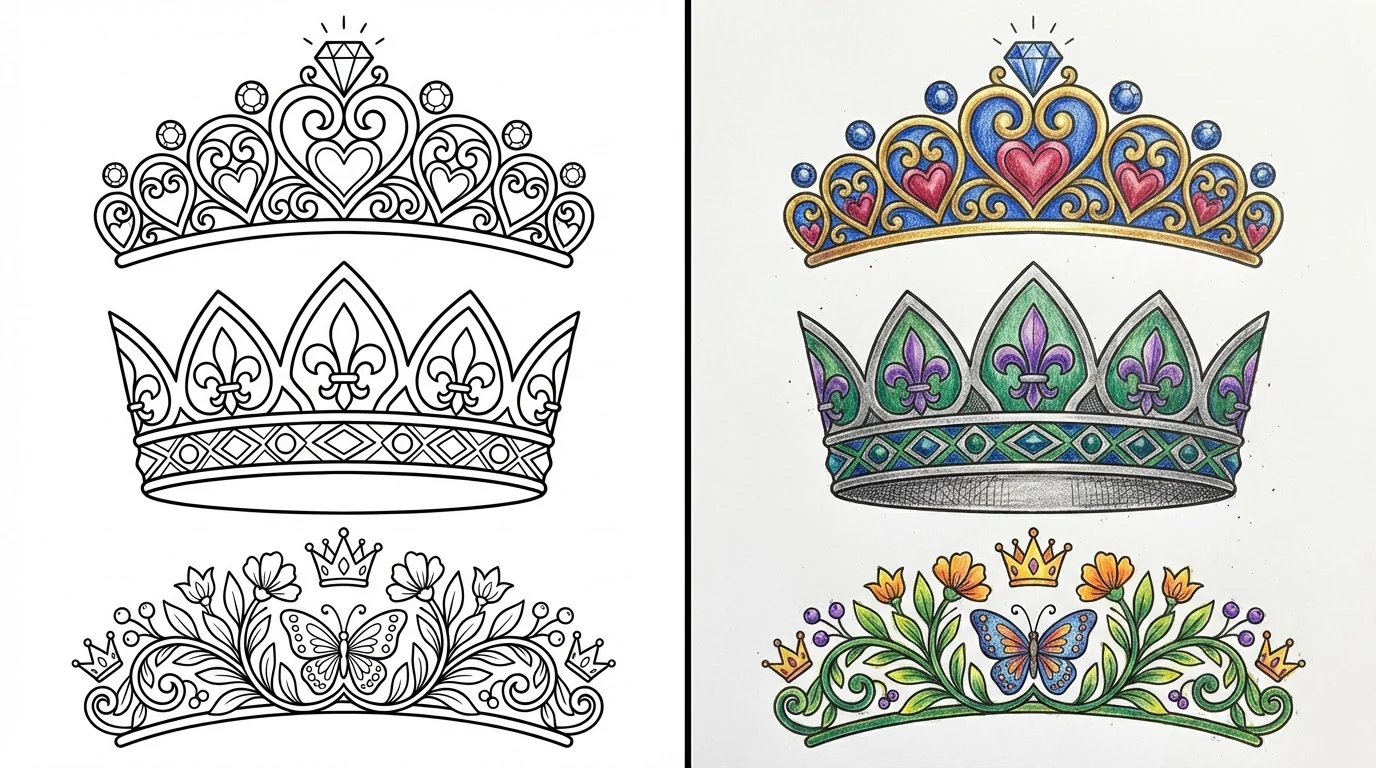 71 Crown Coloring Pages (Free PDFs)
