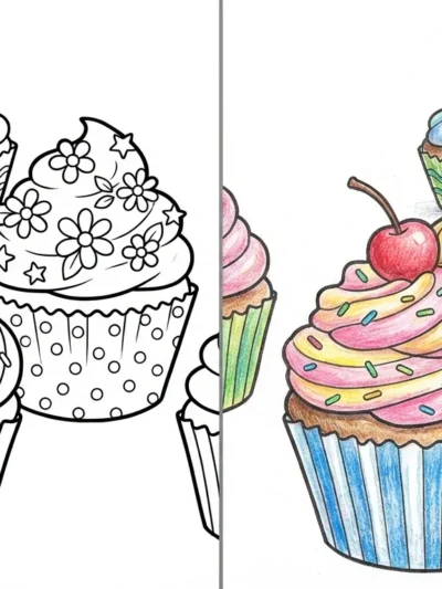 Cupcake coloring pages