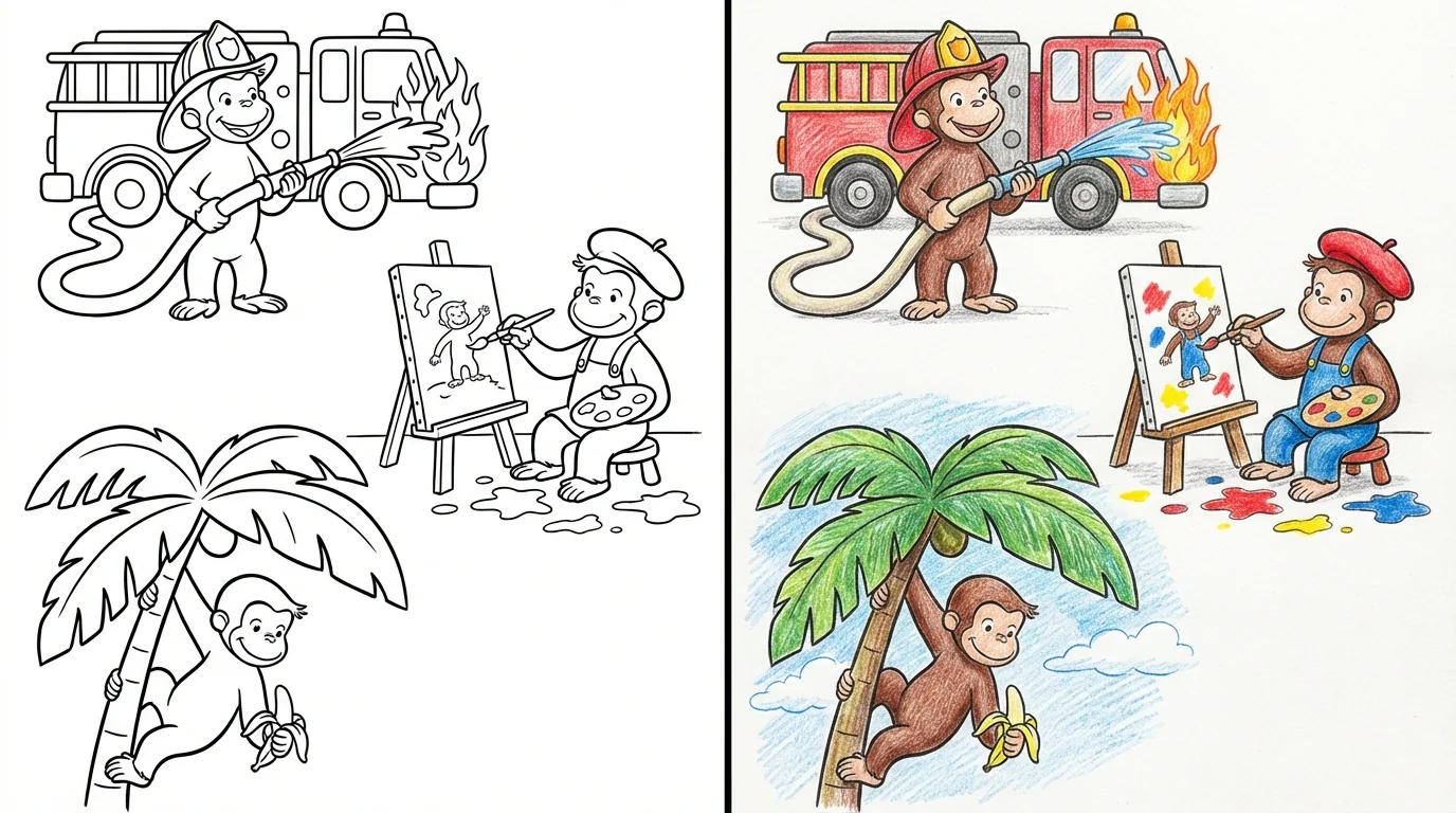 curious george coloring pages