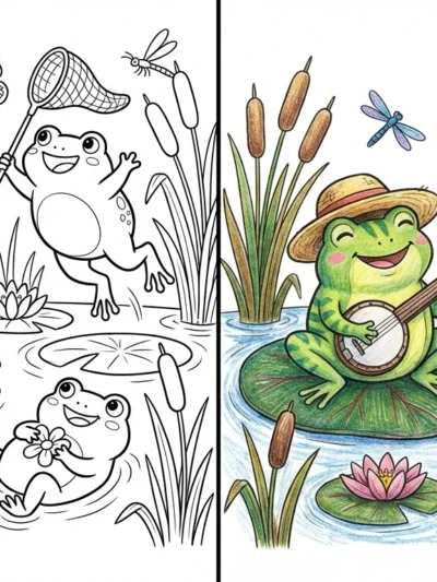 Cute Frog coloring pages