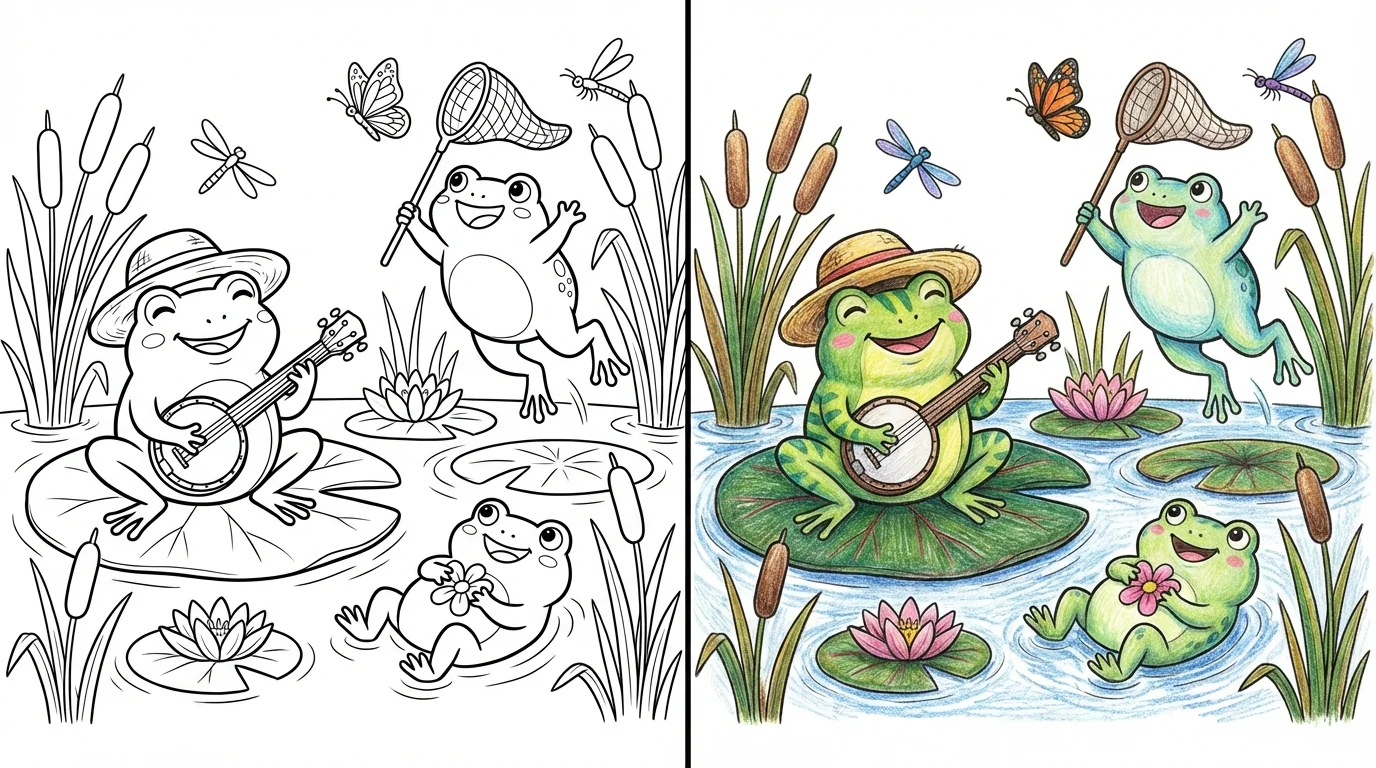 cute frog coloring pages