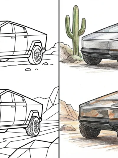 Cybertruck coloring pages