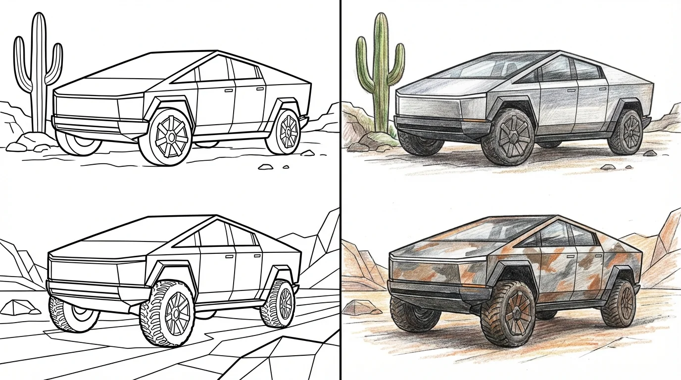 cybertruck coloring pages