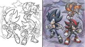 dark sonic coloring pages