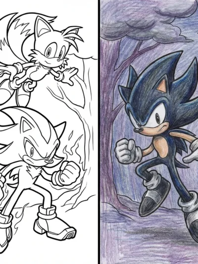 Dark Sonic coloring pages