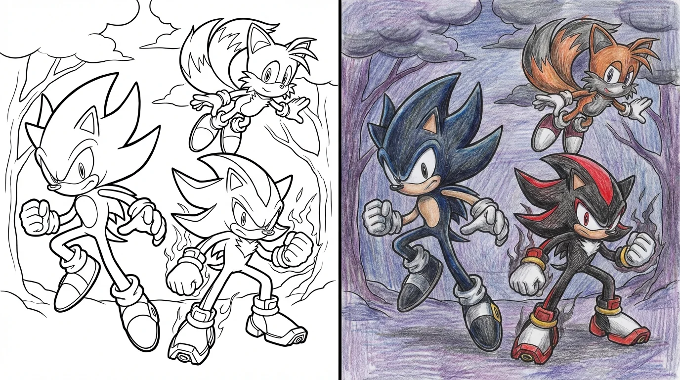 54 Dark Sonic Coloring Pages (Free PDFs)
