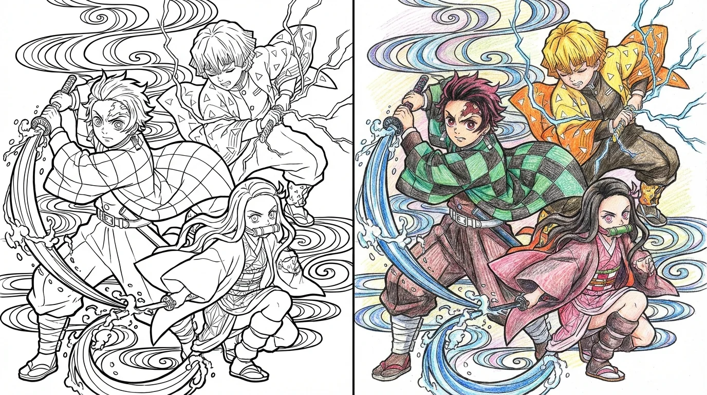 73 Demon Slayer Coloring Pages (Free PDFs)
