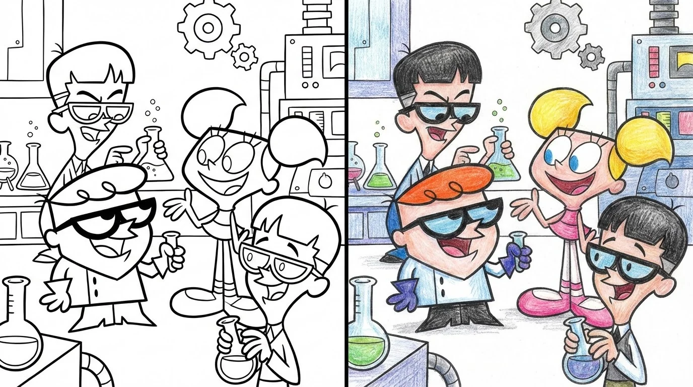 dexter's laboratory coloring pages