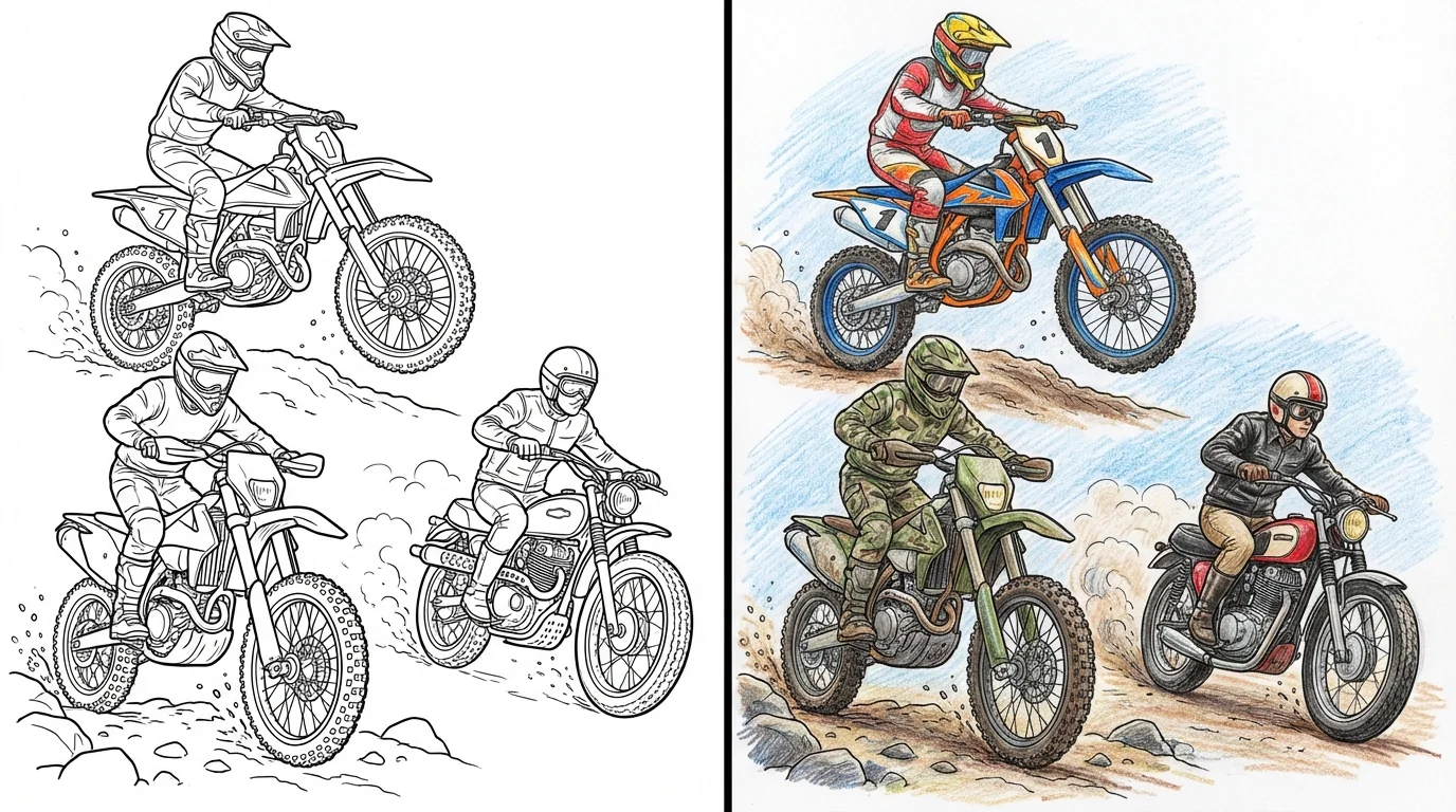 dirt bike coloring pages