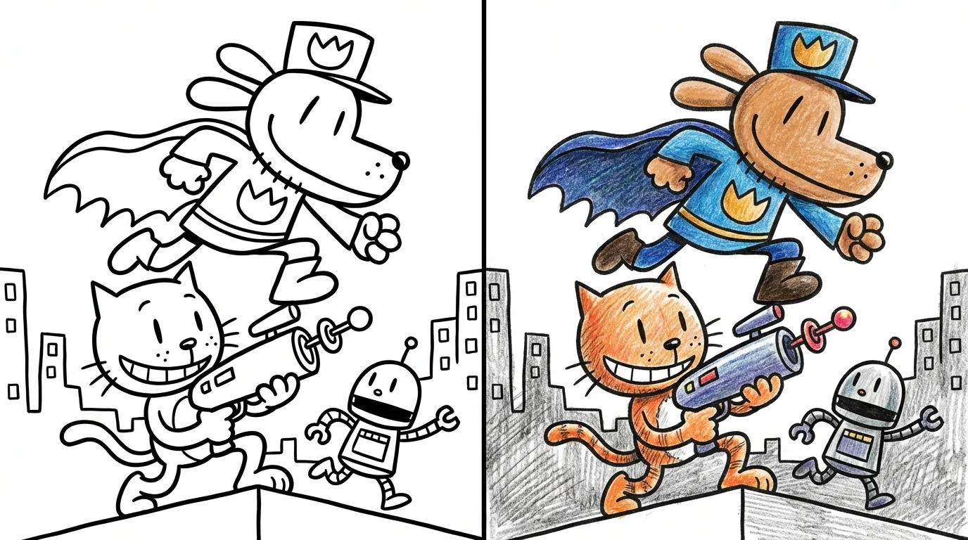 dog man coloring pages