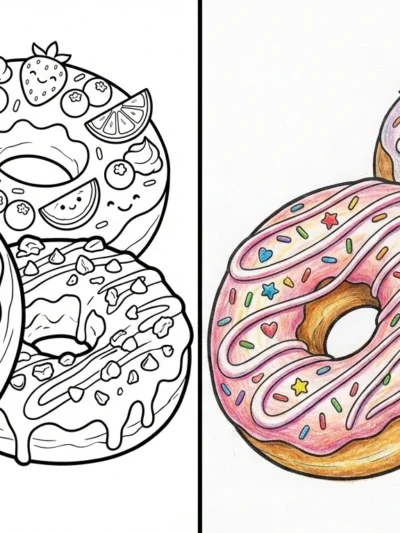 Donuts coloring pages
