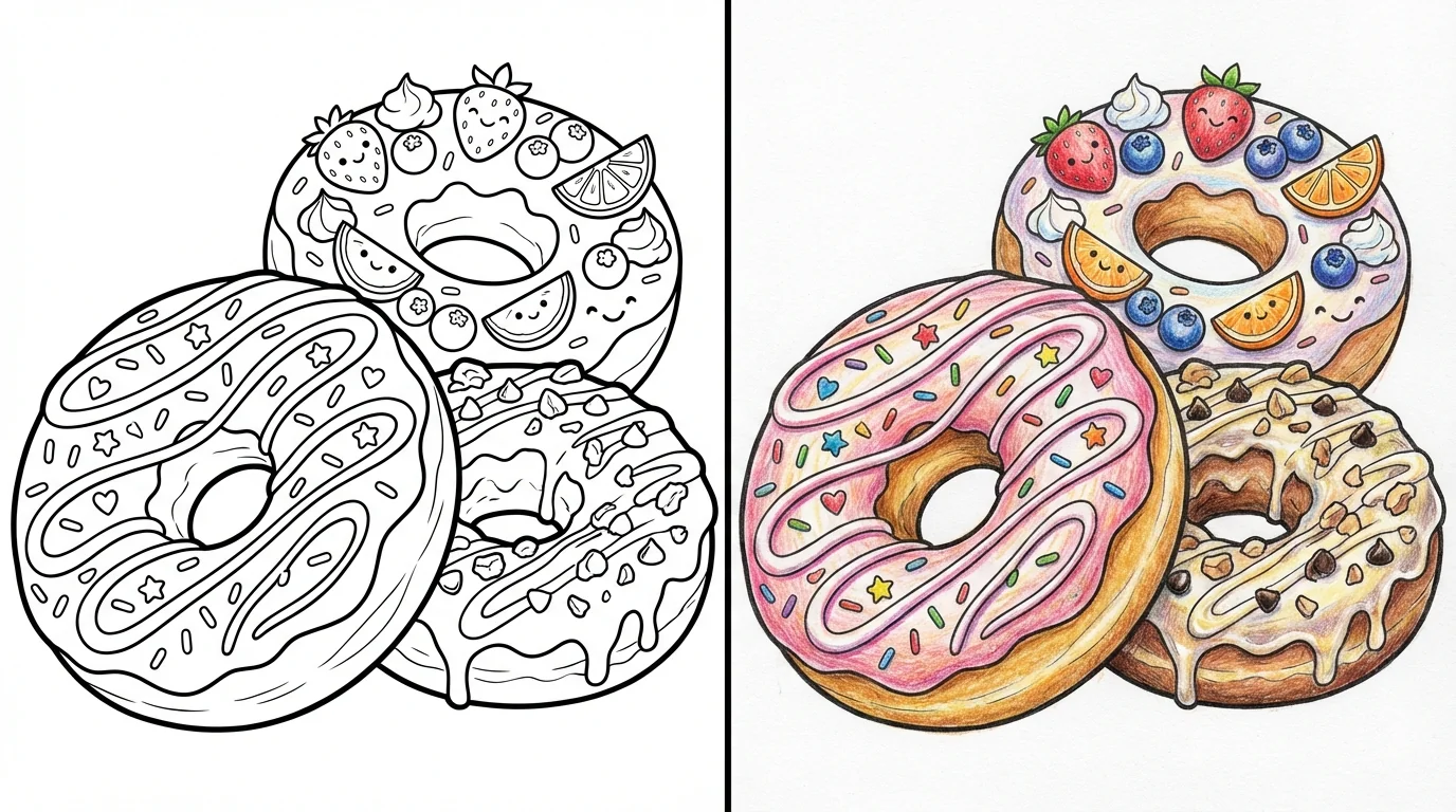 donuts coloring pages