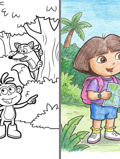 Dora coloring pages