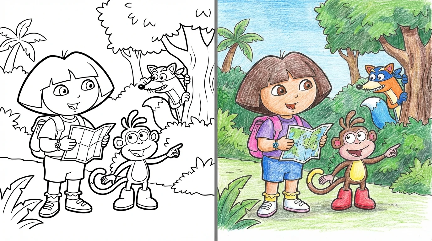 dora coloring pages