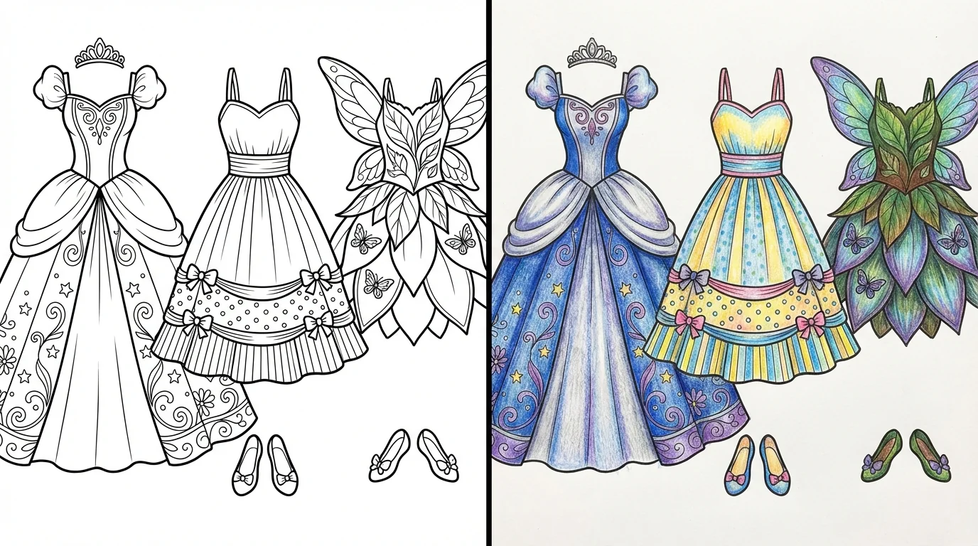 dress coloring pages