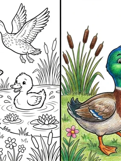 Duck coloring pages