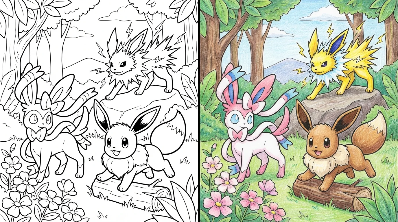 eevee coloring pages