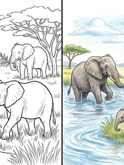 Elephant coloring pages