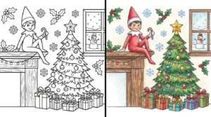 elf on the shelf coloring pages