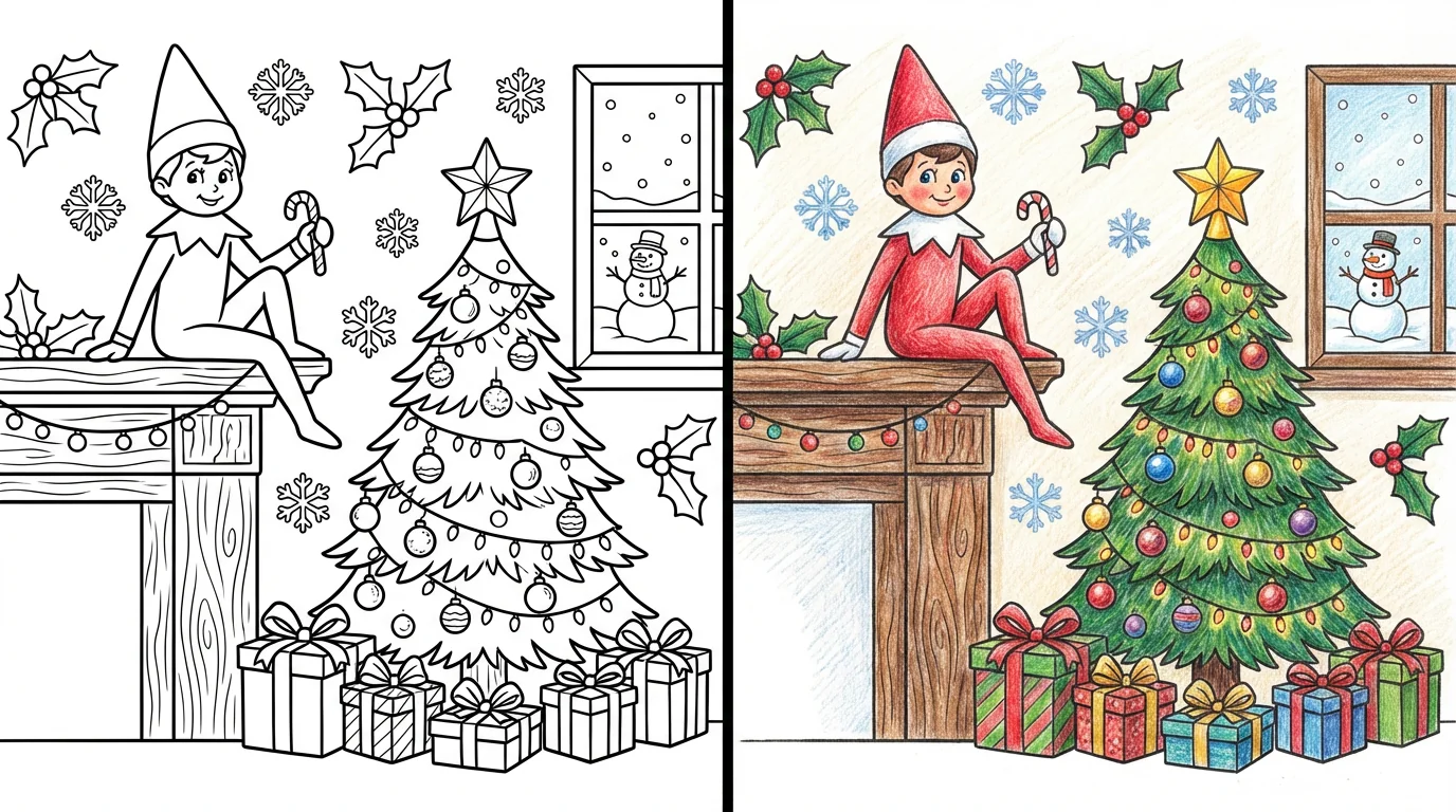 elf on the shelf coloring pages