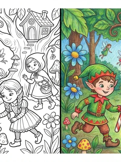 Elf coloring pages
