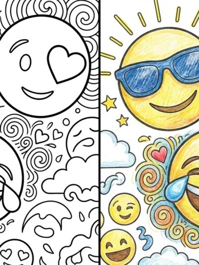 Emojis coloring pages