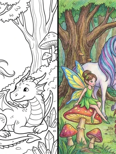Enchanted coloring pages