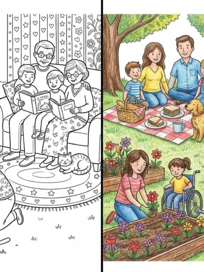Family coloring pages
