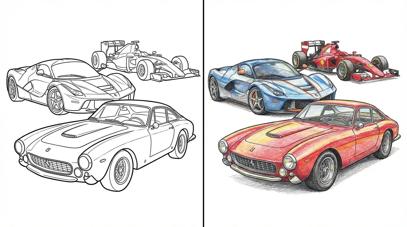 ferrari coloring pages