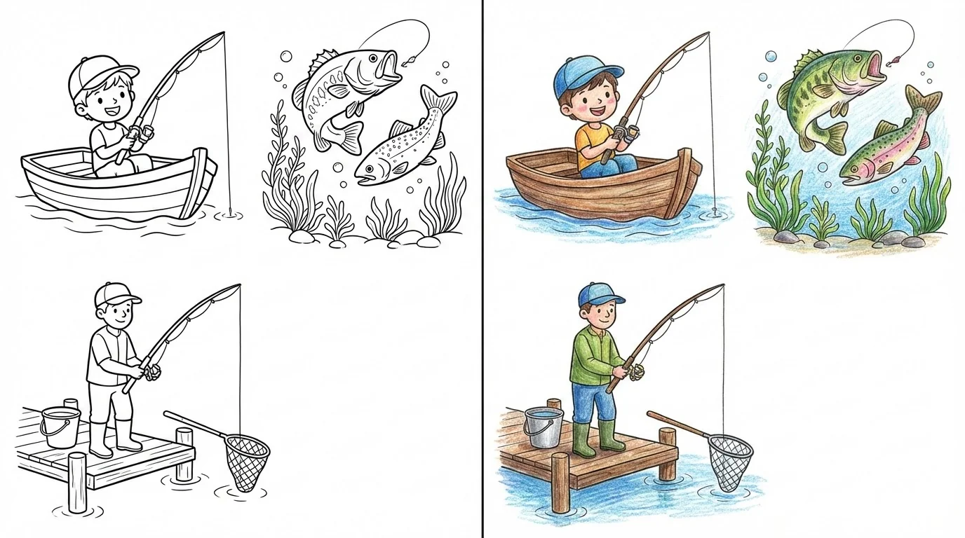 fishing coloring pages