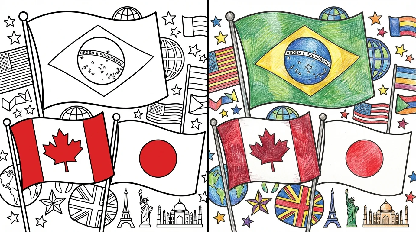 flags of the world coloring pages