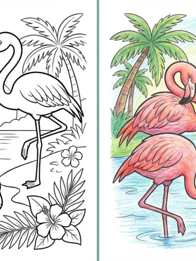 Flamingo coloring pages