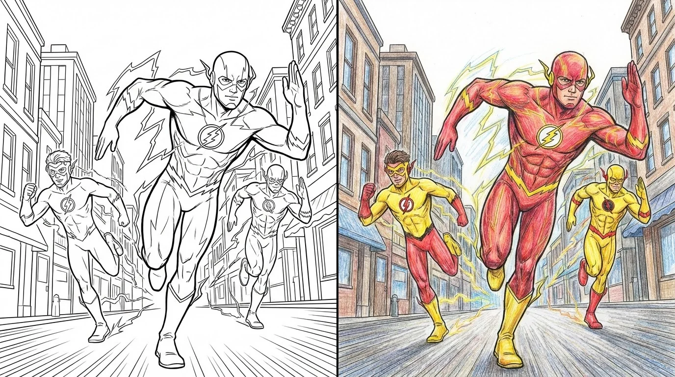 64 Flash Coloring Pages (Free PDFs)