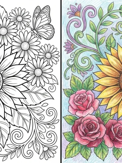 Flower coloring pages