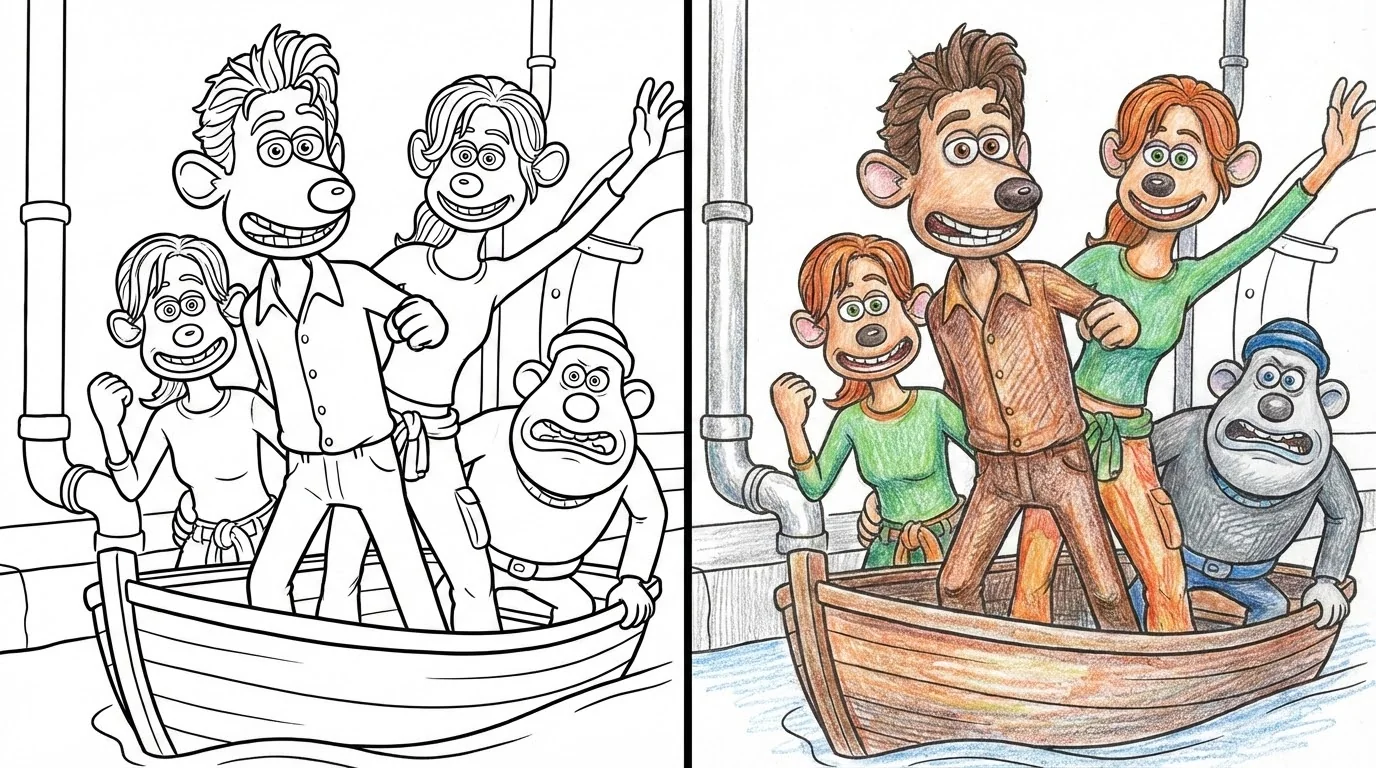 flushed away coloring pages