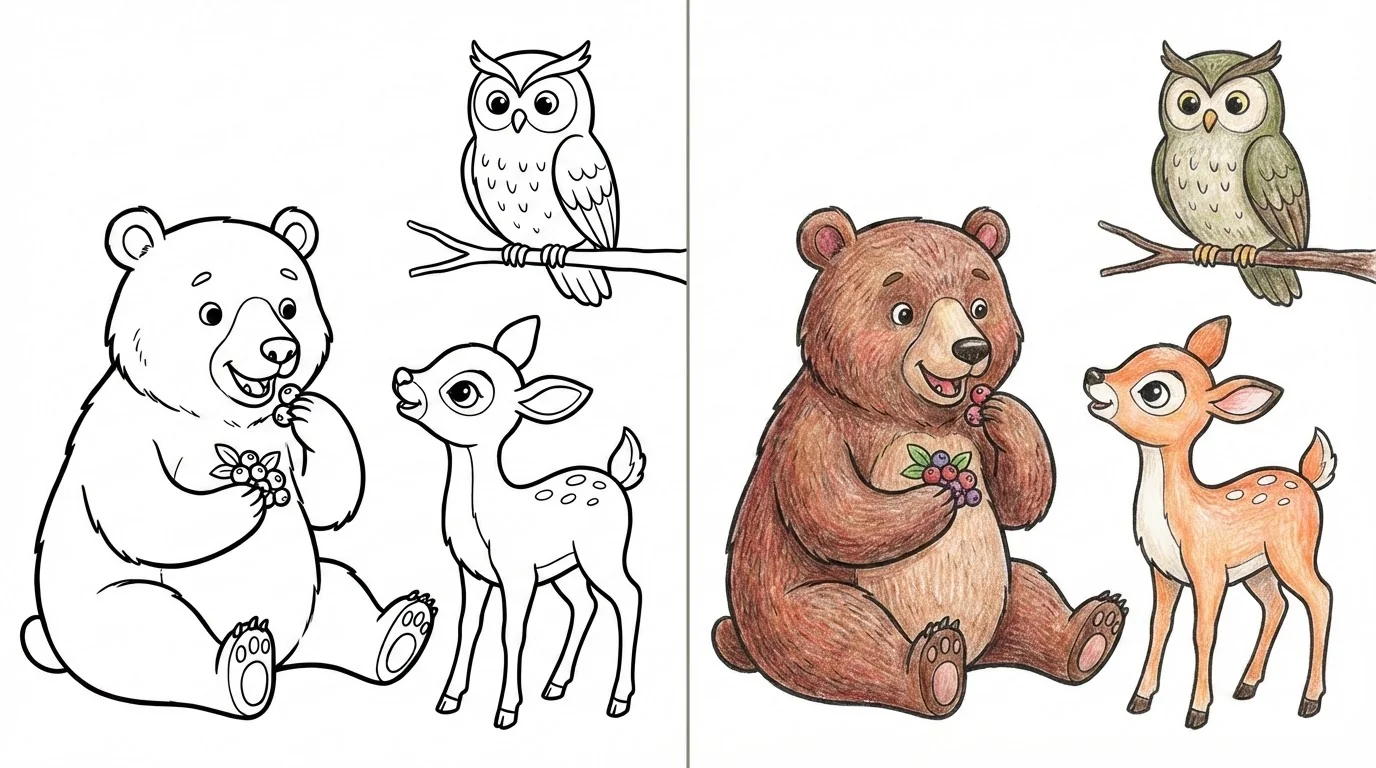 forest animals coloring pages