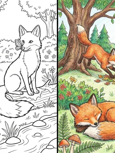 Fox coloring pages