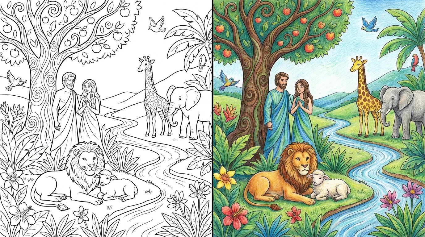 garden of eden coloring pages