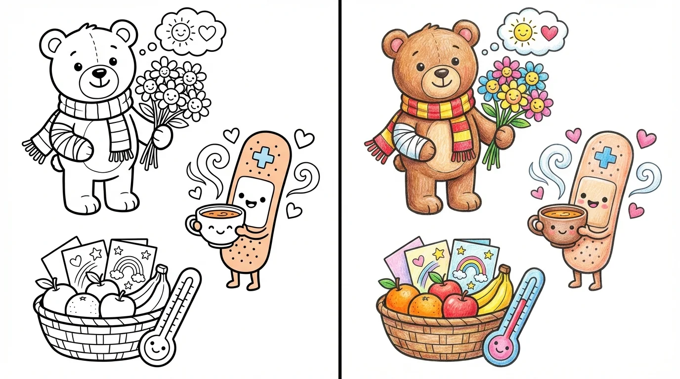 get well soon coloring pages