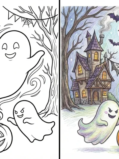 Ghost coloring pages