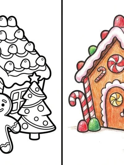 Gingerbread House coloring pages